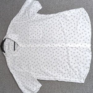 Outerknown Hemp Blend Lightweight Camp Shirt Size XL in White Smiley Face 😀